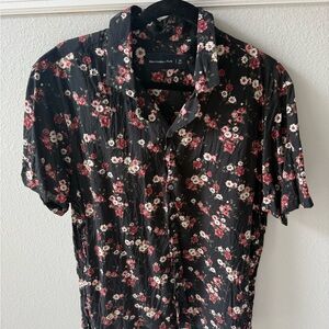 Abercrombie & Fitch Men's Black Floral Shirt